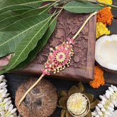 Vriksham Stylish Floral Design 1 gm Gold Choker-Red White-G20354